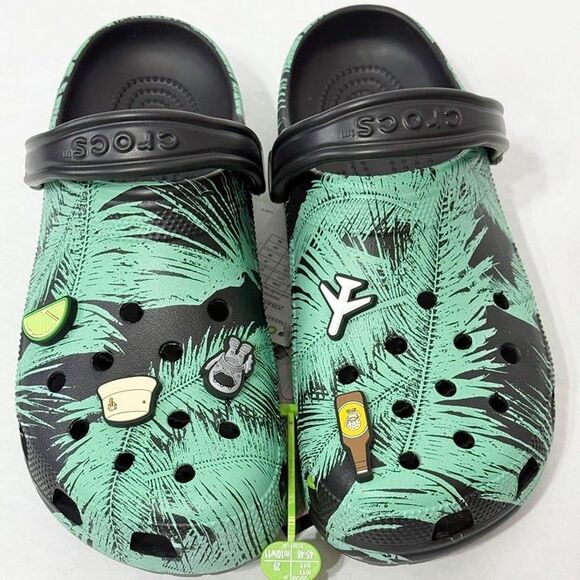 Crocs Classic Pool Party NWT Sz  M13 Tropical Leaves Clog - Picture 11 of 11